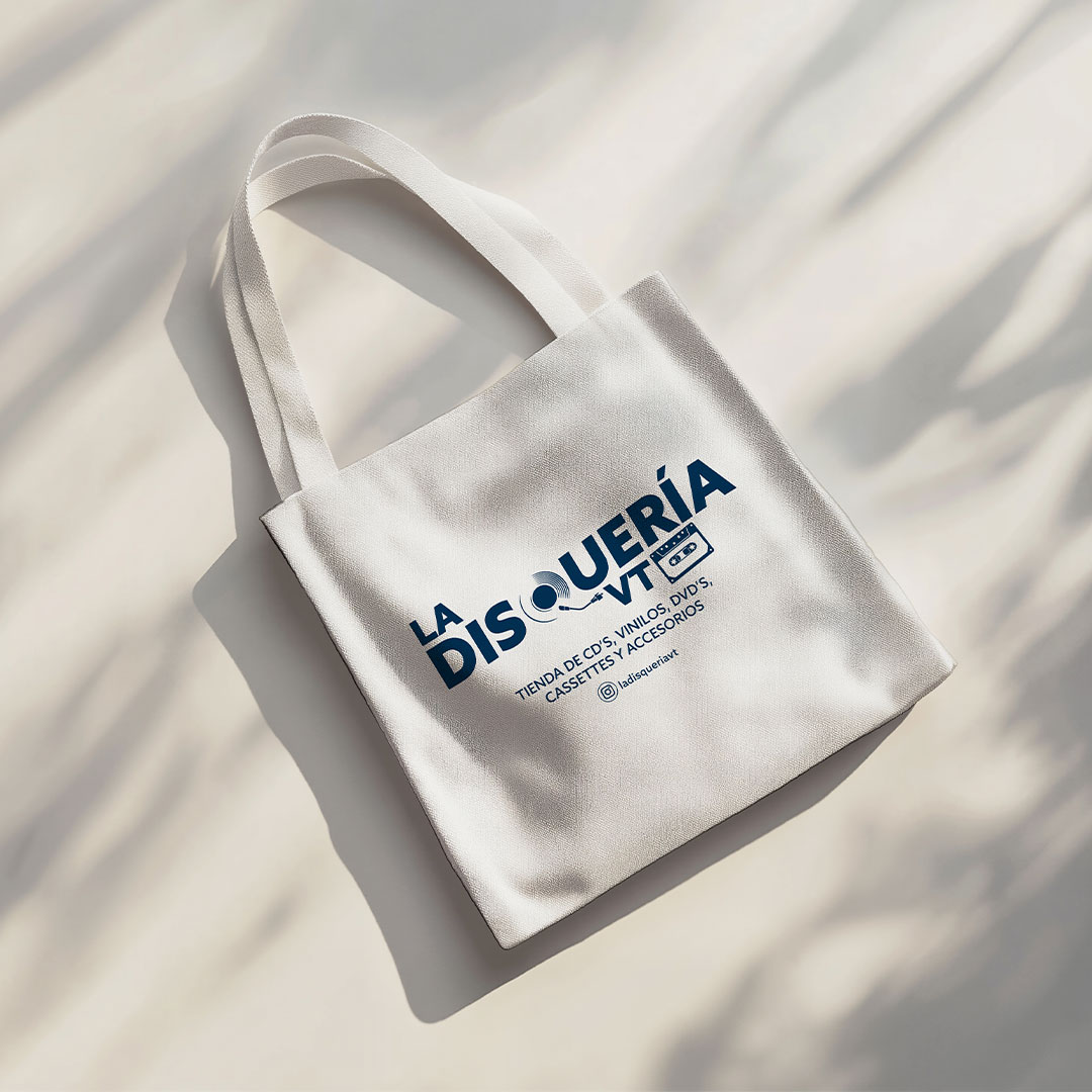 Identidad visual para La Disquería: logotipo y aplicaciones